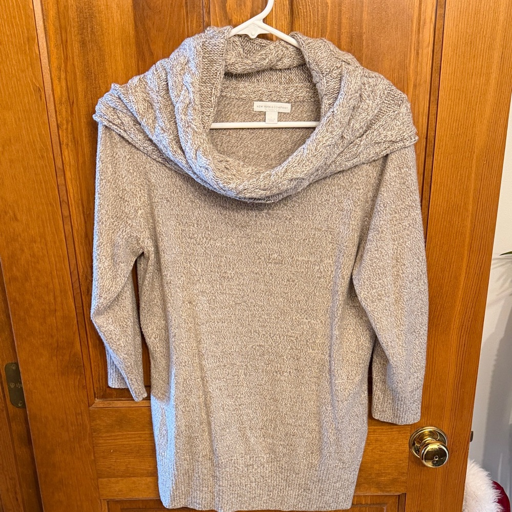 Tan Cowl Neck Sweater